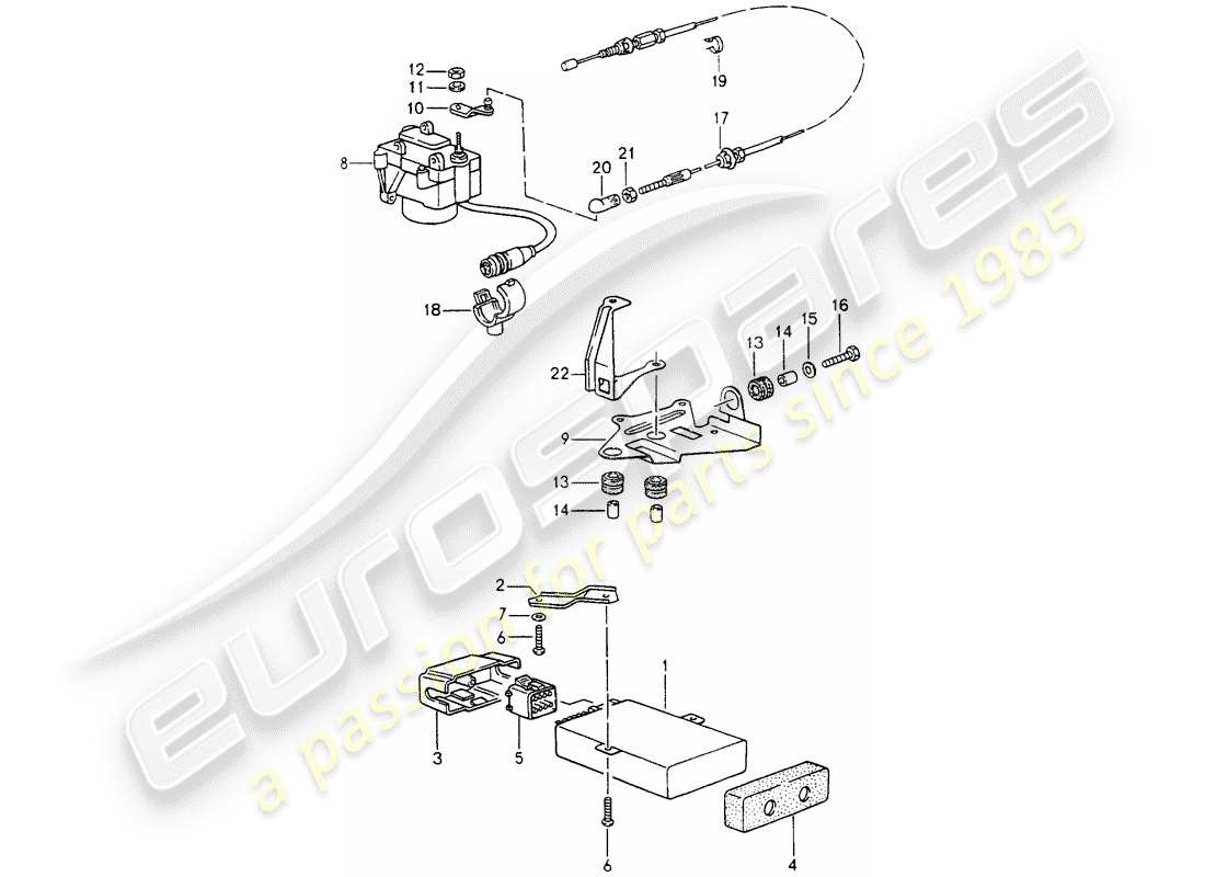 porsche 1991 (964) cruise control system parts diagram