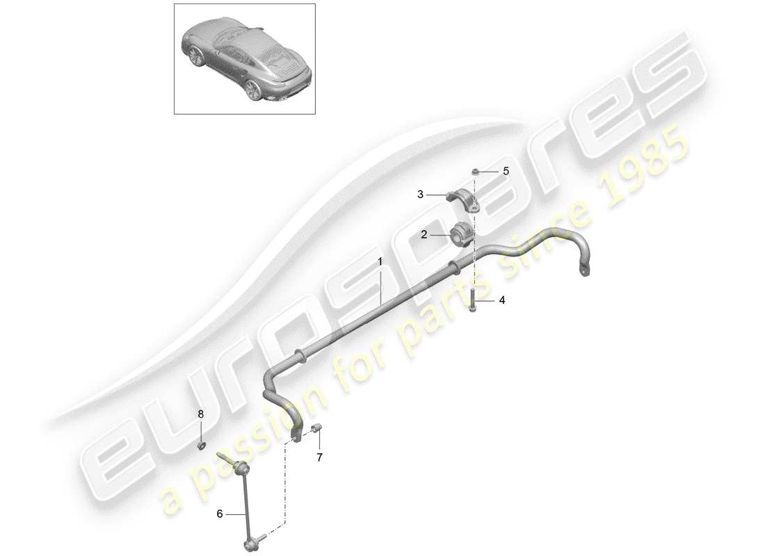porsche 2017 (991-2 turbo) stabilizer part diagram