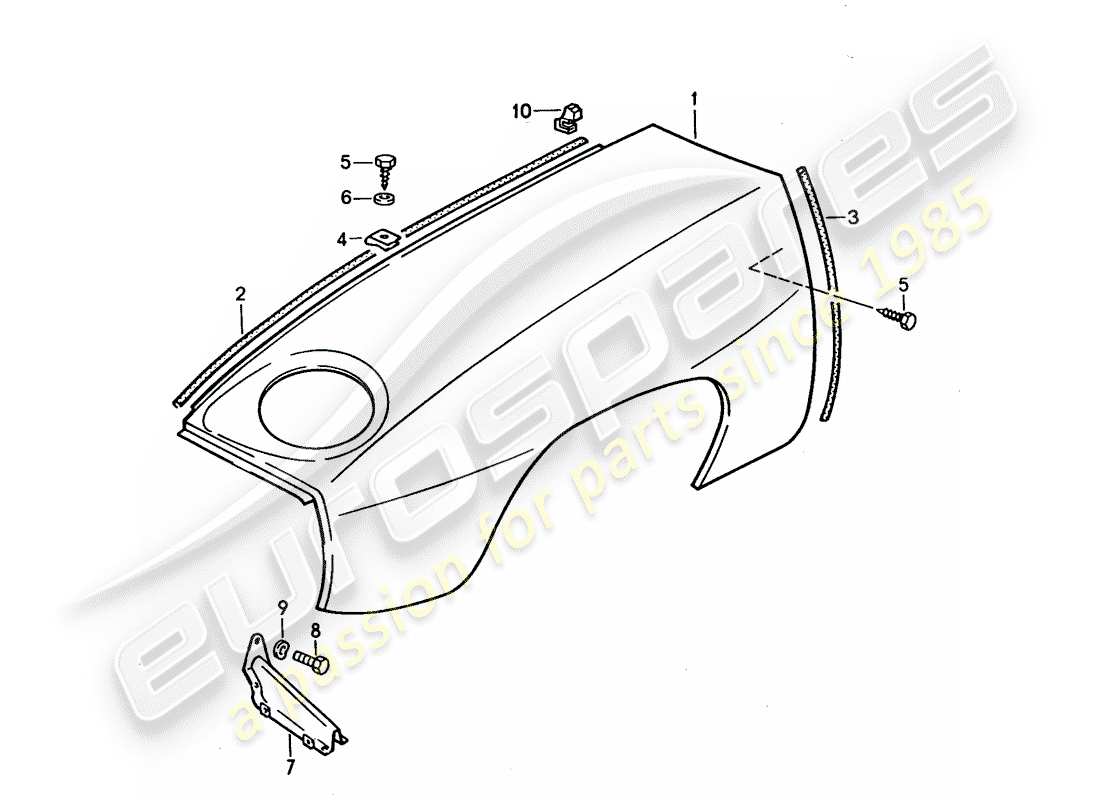 porsche 1993 (928) fender part diagram