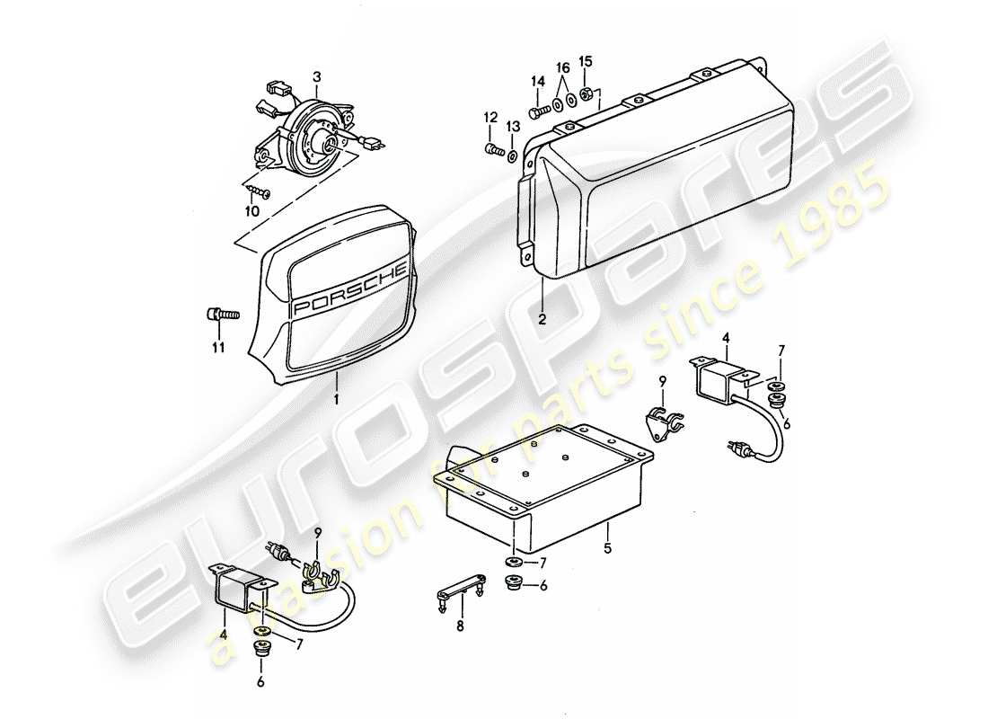 porsche 1994 (968) airbag part diagram