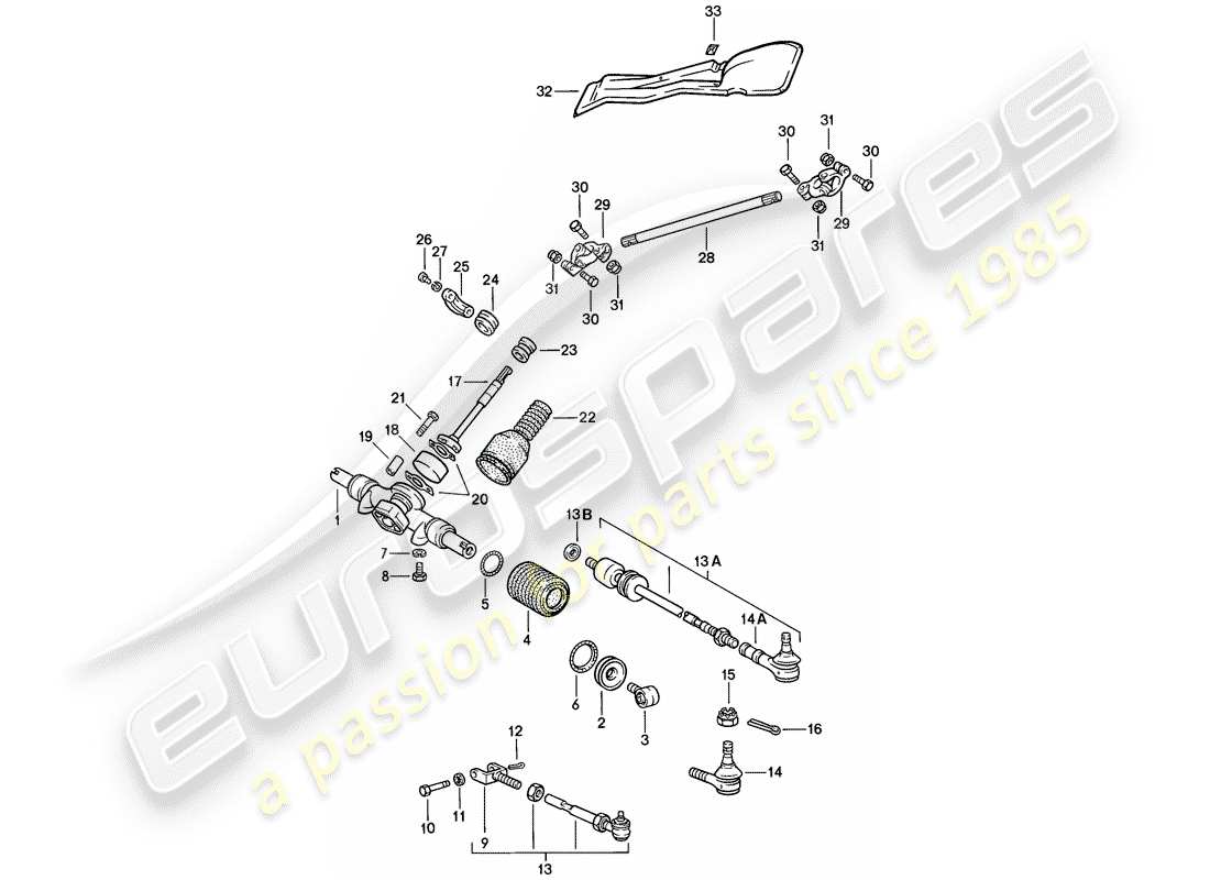 porsche 1986 (911) steering parts part diagram