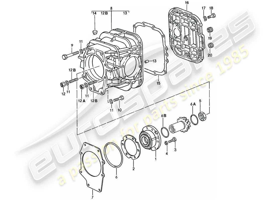 porsche 1983 (928) automatic transmission - differential - 1 part diagram