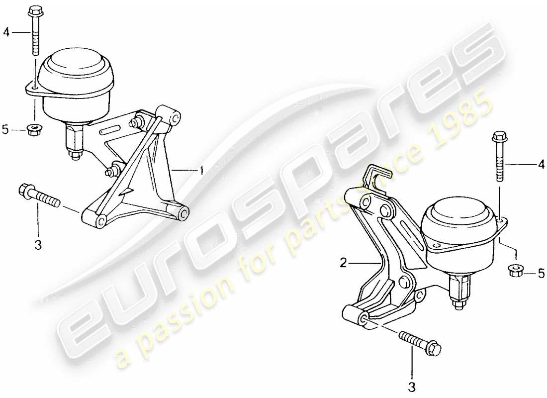 porsche 2001 (986 boxster) tiptronic - gearbox mounting parts diagram