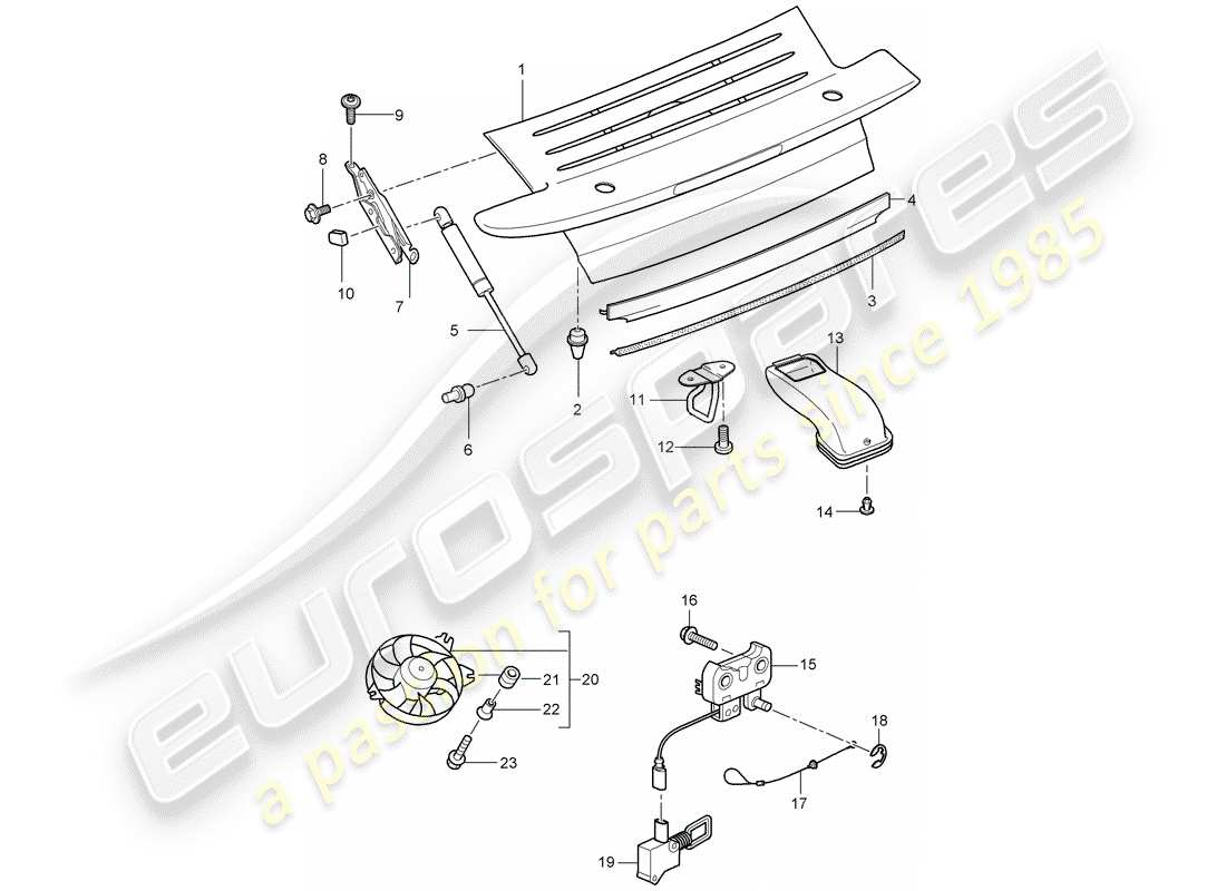 porsche 2008 (997-1 turbo / gt2) cover part diagram