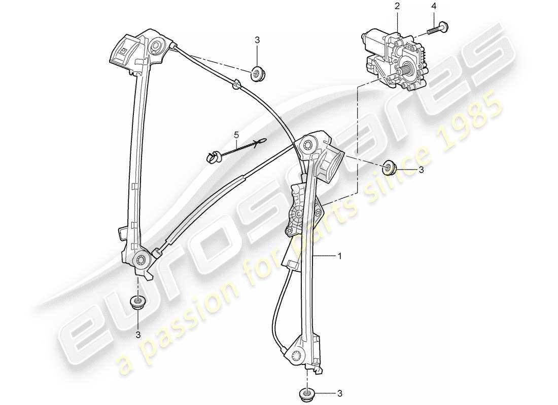 porsche 2009 997-2 turbo / gt2 window regulator part diagram