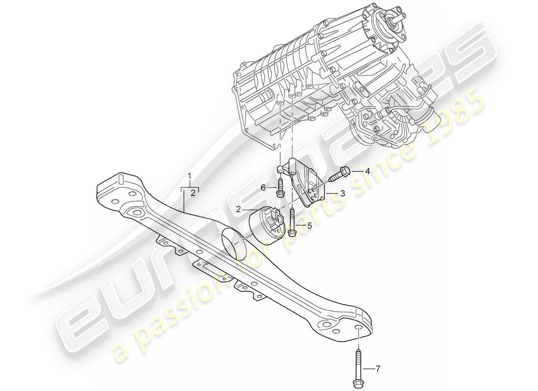 porsche 2007 (cayenne e1 9pa) transfer box part diagram
