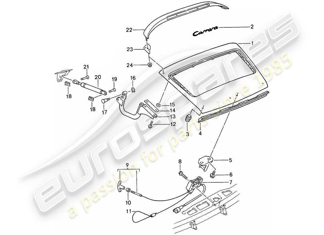 porsche 1998 (993) cover parts diagram