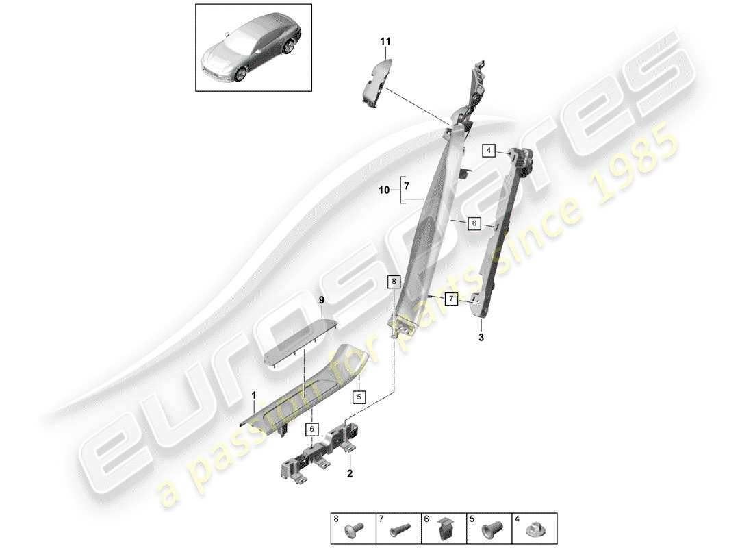 porsche 2017 (panamera 971-1) sill panel trim part diagram
