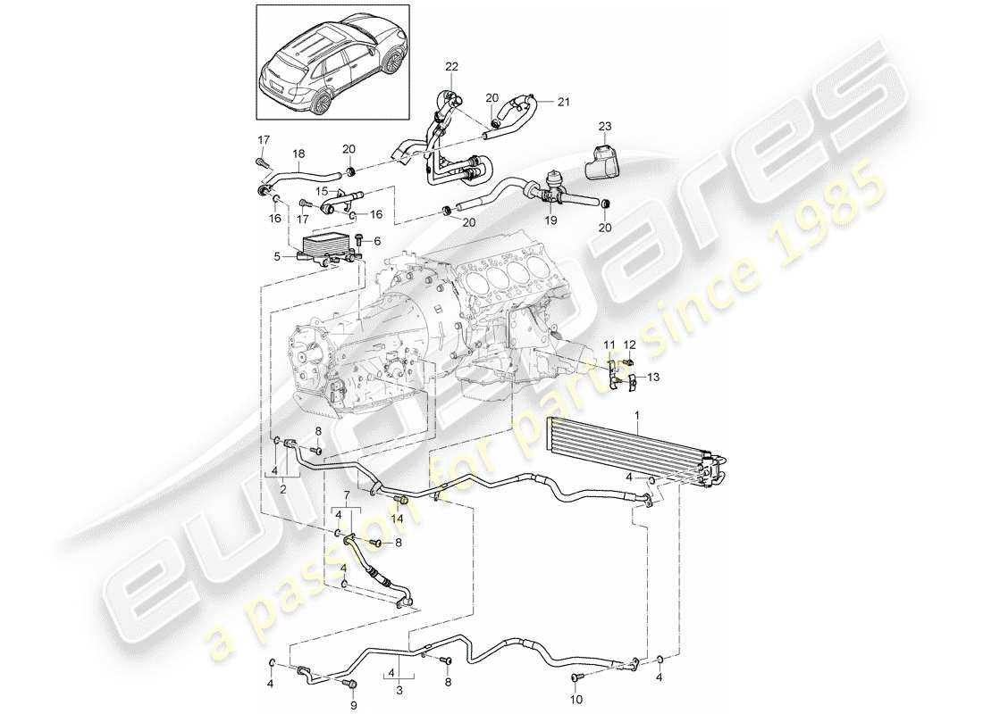 porsche 2011 (cayenne e2 92a) tiptronic part diagram