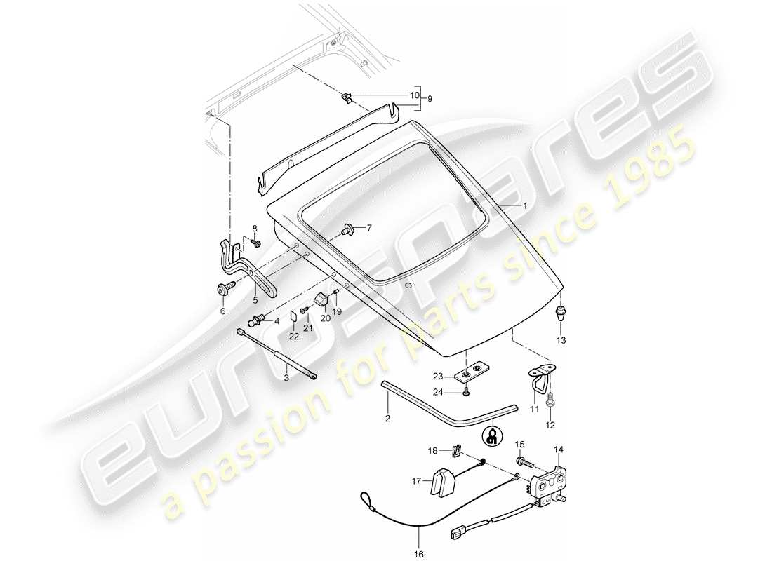 porsche 2008 (987 cayman) cover part diagram