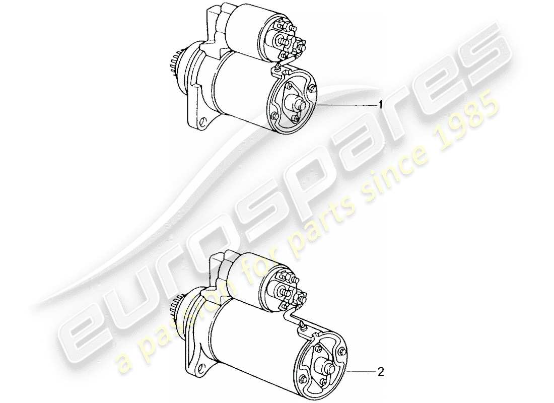 porsche 2008 (refurbished and exchange catalogue) starter part diagram