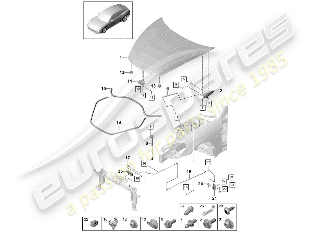porsche 2017 (panamera 971-1) cover part diagram
