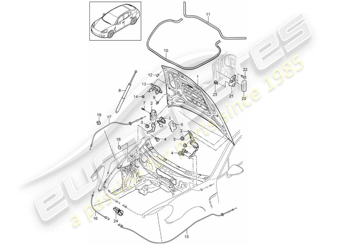 porsche 2016 (panamera 970) cover part diagram