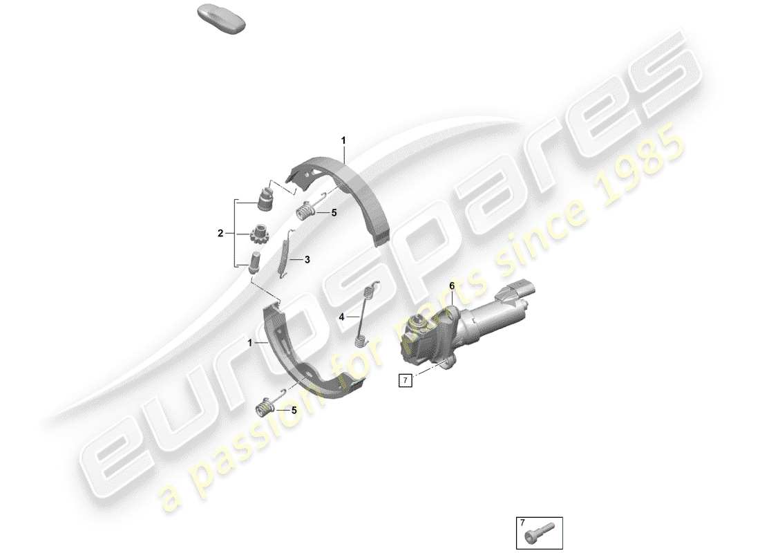 porsche 2019 (718 boxster spyder) parking brake part diagram