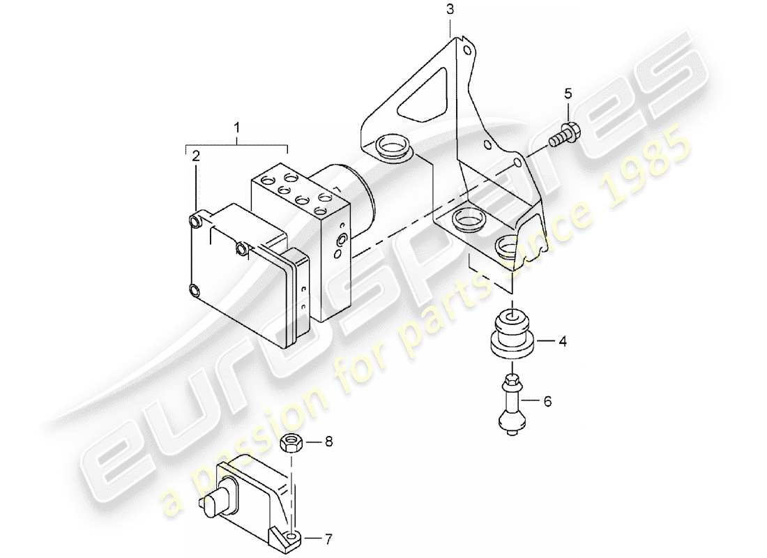 porsche 2004 (cayenne e1 9pa) hydraulic unit part diagram