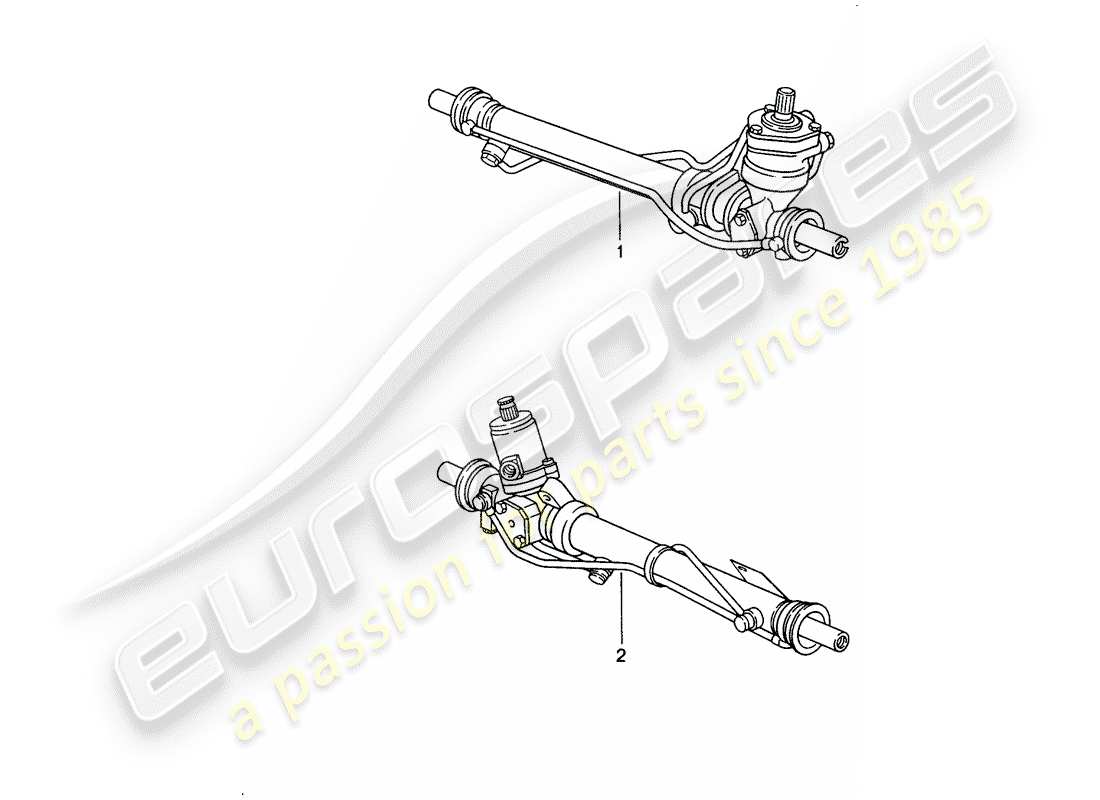 porsche 2008 (refurbished and exchange catalogue) steering gear part diagram