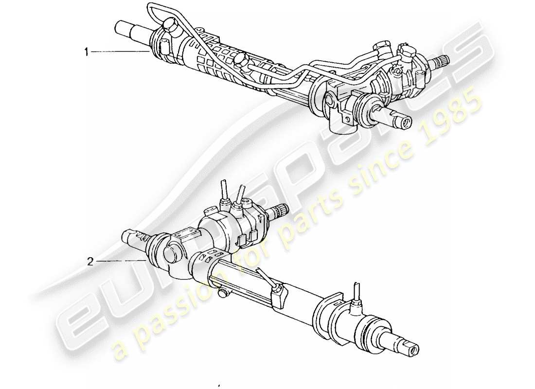 porsche 2008 (refurbished and exchange catalogue) steering gear part diagram