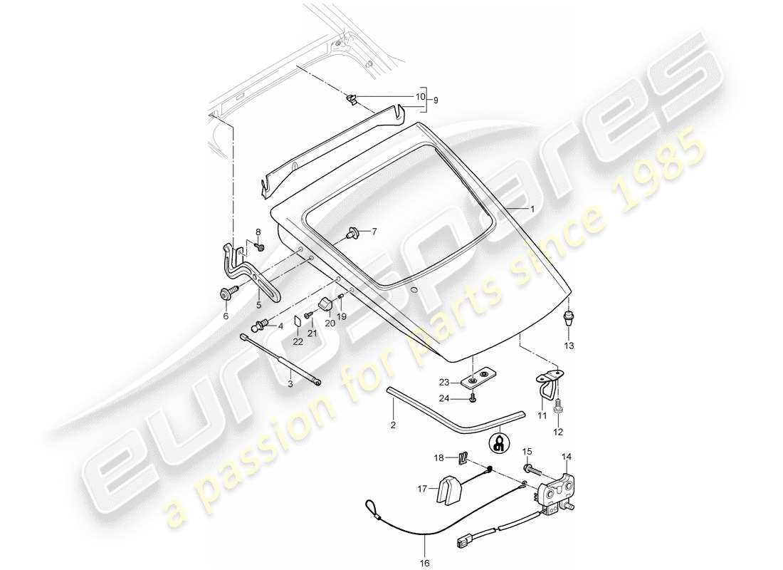 porsche 2009 (987 cayman) cover part diagram