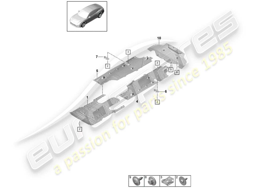 porsche 2018 (panamera 971-1) lining part diagram
