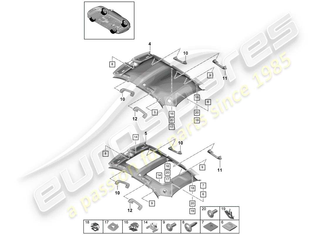 porsche 2018 (panamera 971-1) accessories part diagram