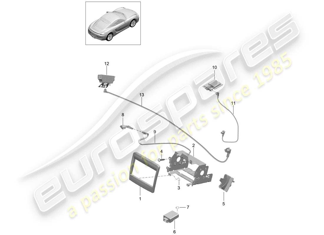 porsche 2015 (981 cayman) preparation part diagram