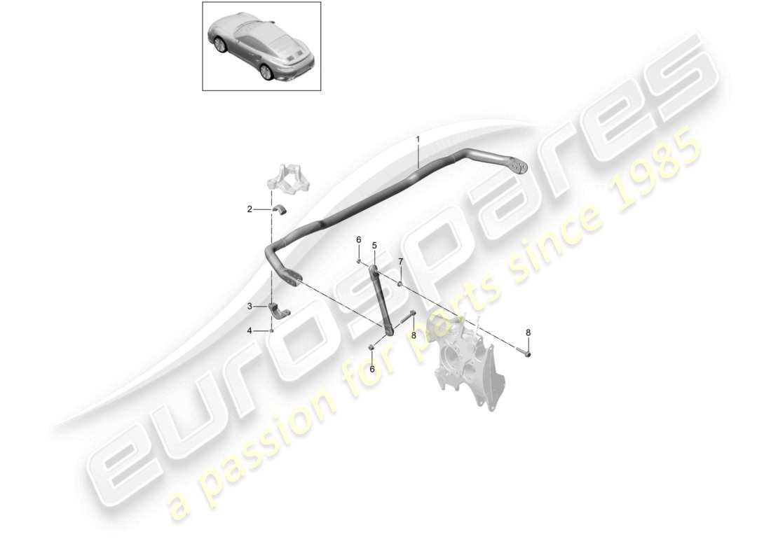 porsche 2017 (991-2 turbo) anti-roll bar d - mj 2018>> parts diagram