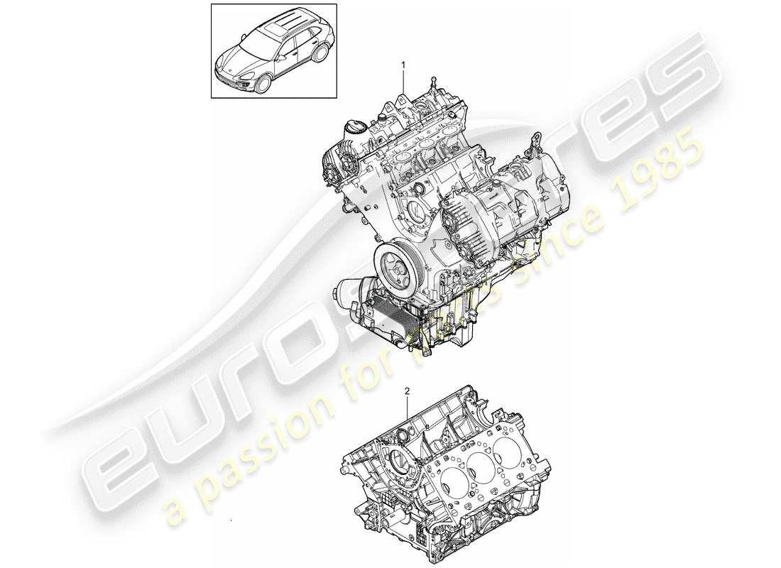 porsche 2015 (cayenne e2 92a) long block part diagram