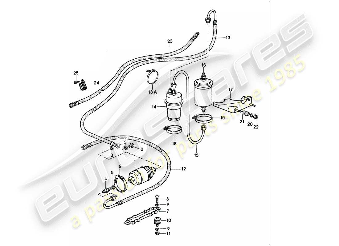 porsche 1989 (911) fuel system part diagram