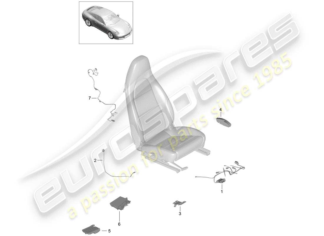 porsche 2019 (991-2) wiring harnesses part diagram