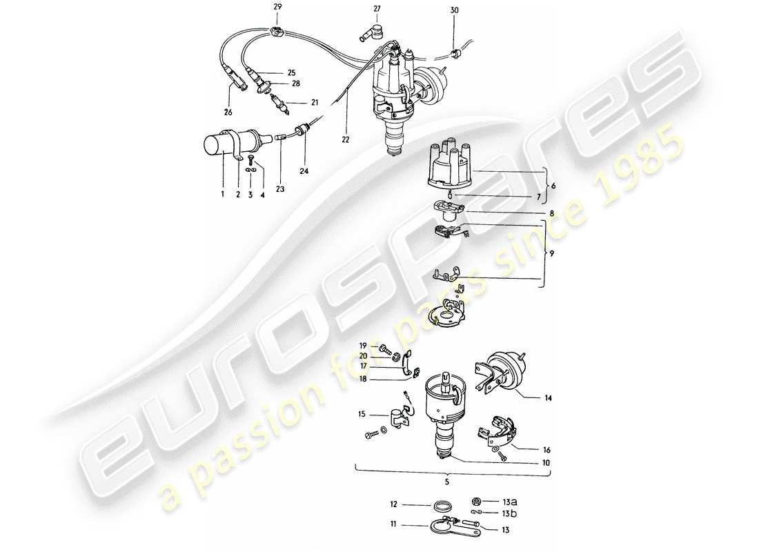 porsche 1971 (914) engine electrics part diagram
