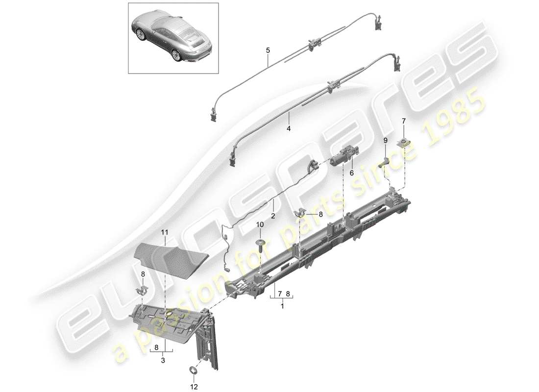 porsche 991 gen. 2 (2019) flap parts diagram