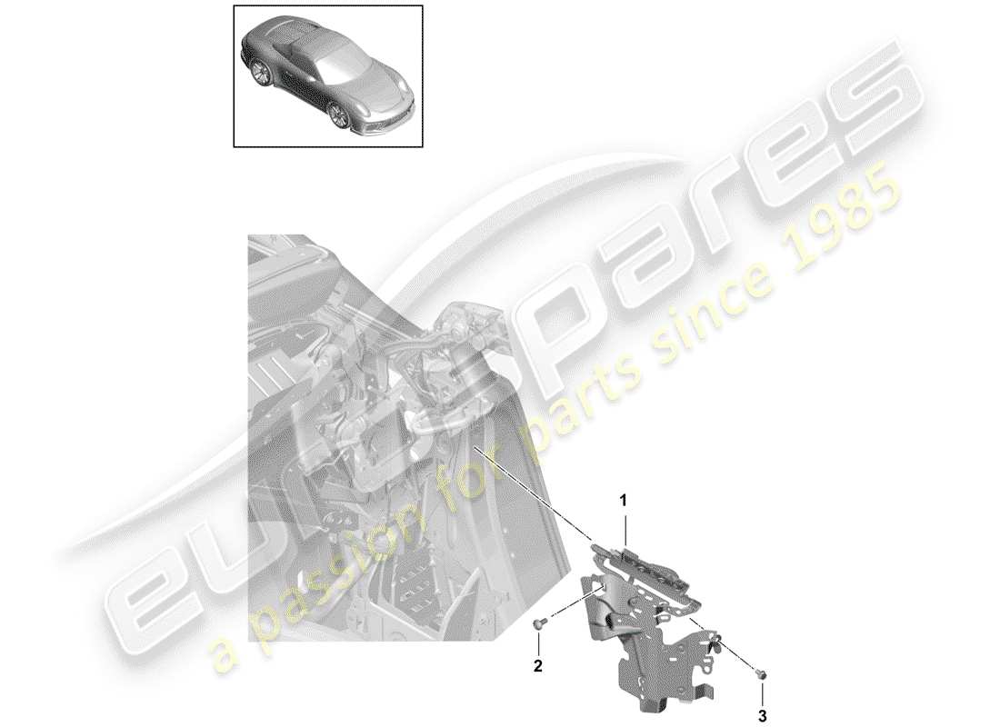porsche 991r/gt3/rs (2014) flap parts diagram