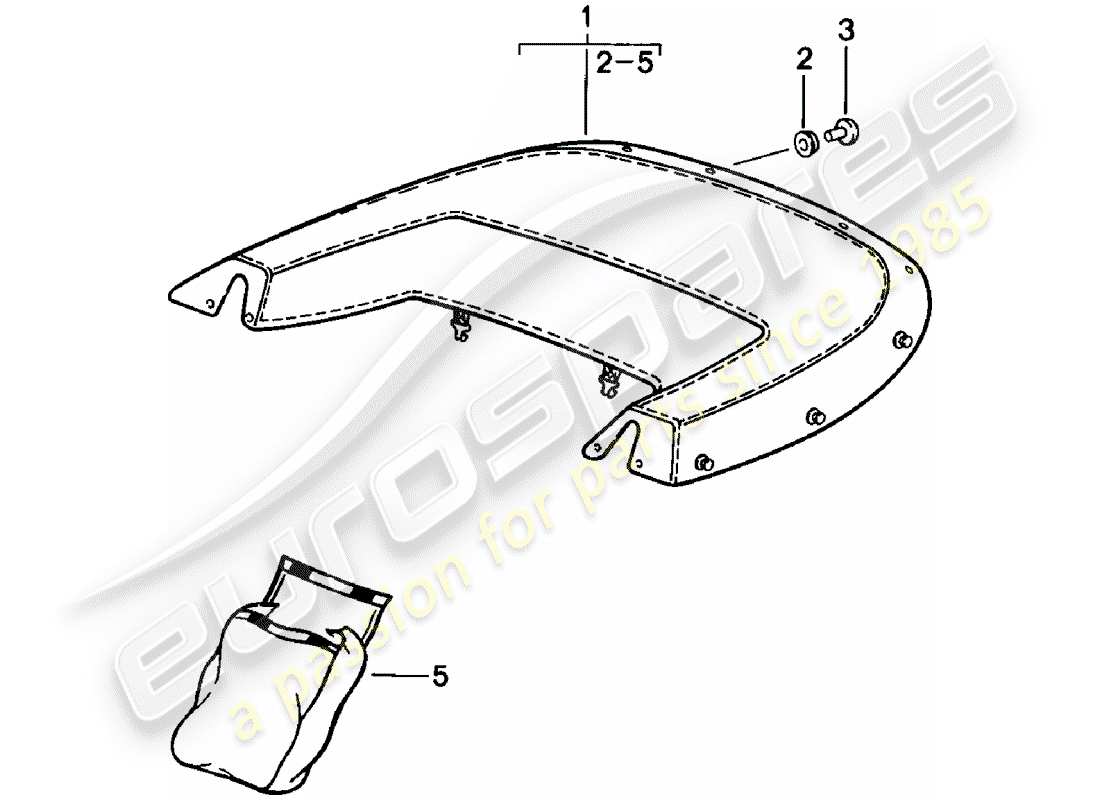 porsche 1980 (911) boot cover part diagram