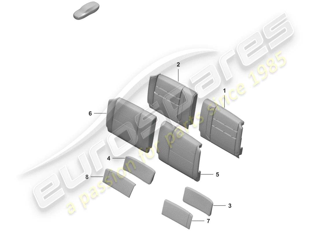 porsche 2019 (992-1) foam part part diagram