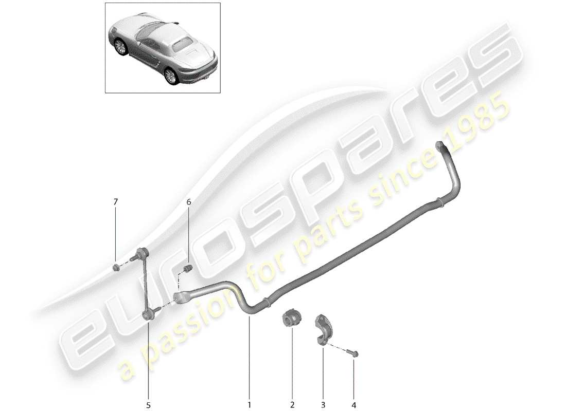 porsche 2017 (718 boxster) stabilizer part diagram