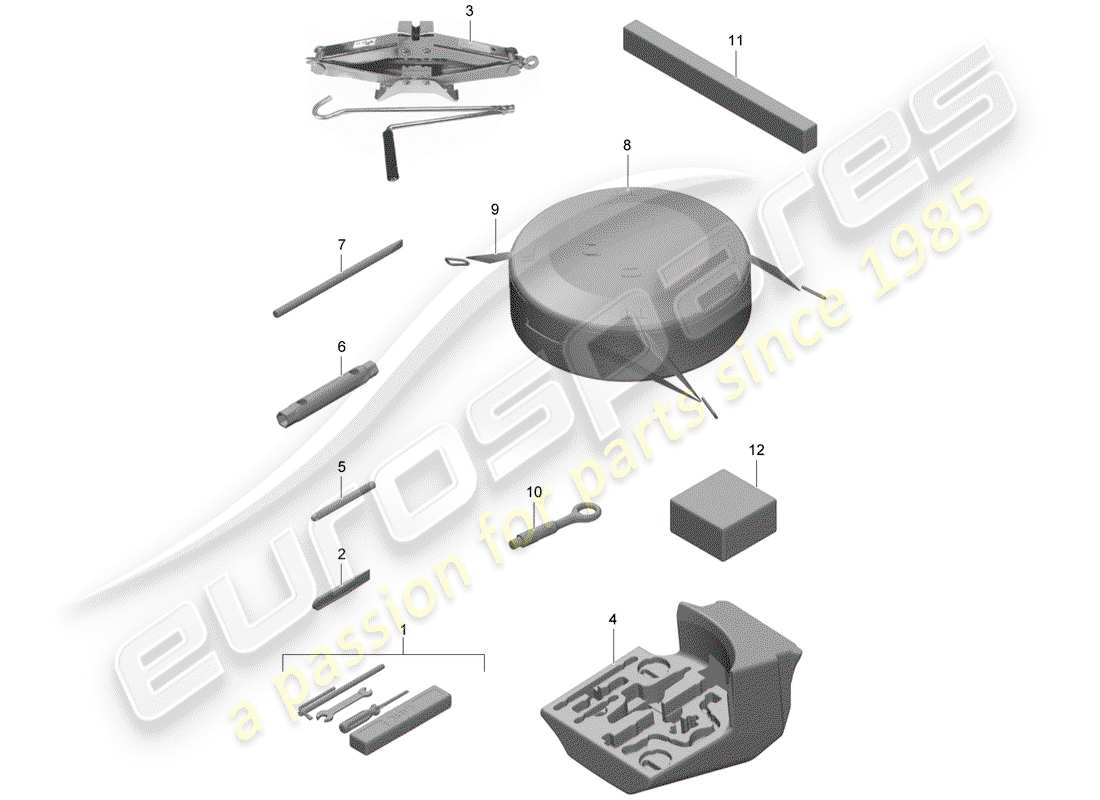 porsche 2016 (991-1 r/gt3/rs) tool part diagram