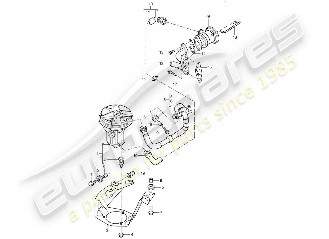 porsche cayenne (2003) secondary air pump part diagram