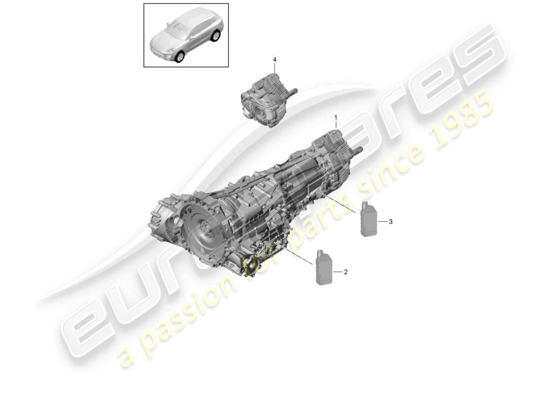 porsche 2018 (macan) 7-speed dual clutch gearbox - pdk - see technical information 3965 26/18 part diagram