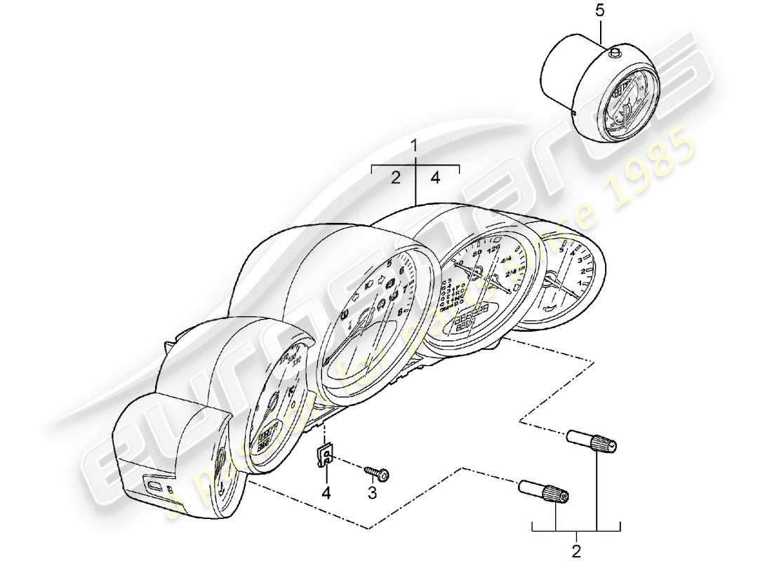 porsche 2007 (997-1) instruments part diagram