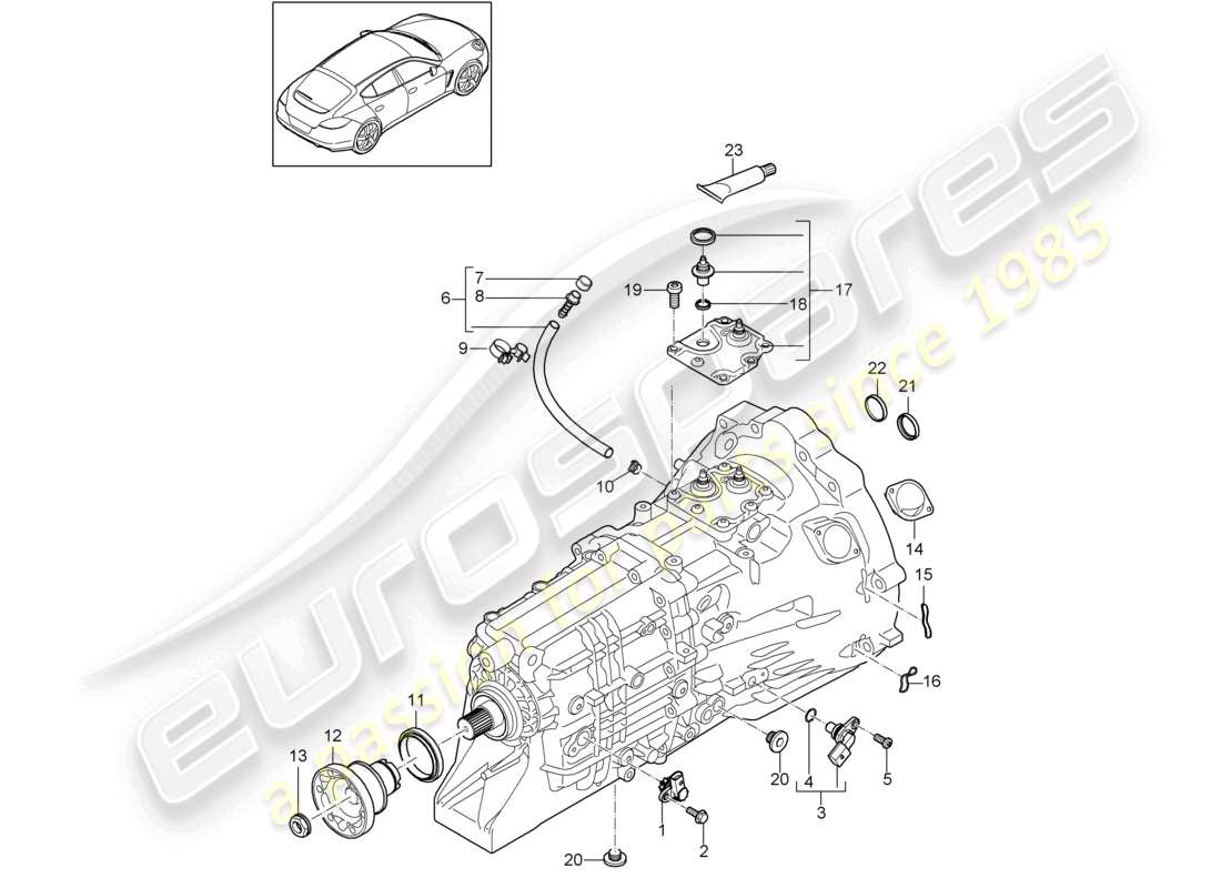porsche 2010 (cayenne e1 9pa) manual gearbox individual parts parts diagram