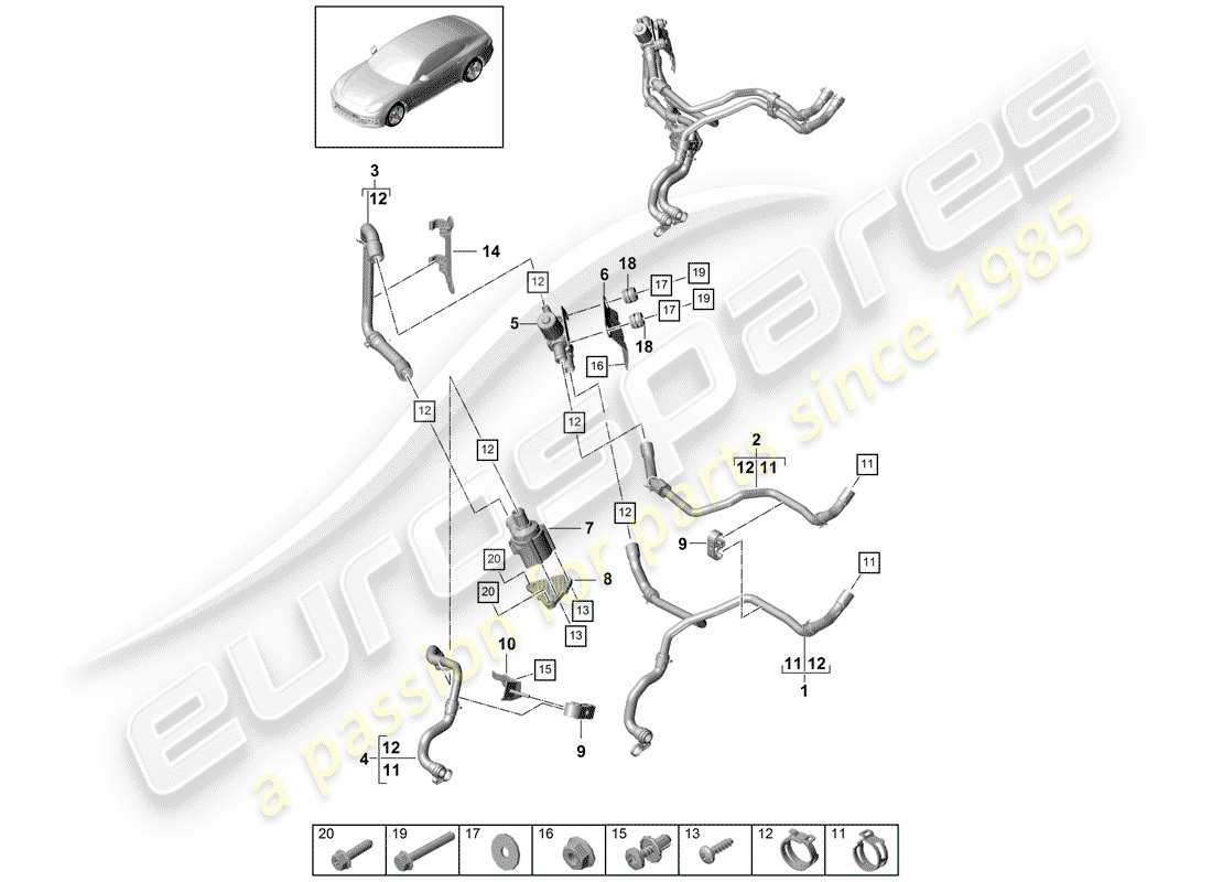 porsche 2017 (panamera 971-1) heater part diagram
