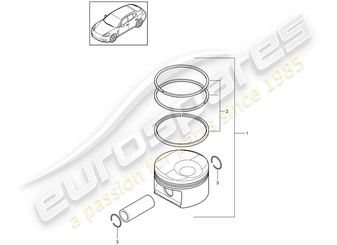 porsche 2016 (panamera 970) piston part diagram