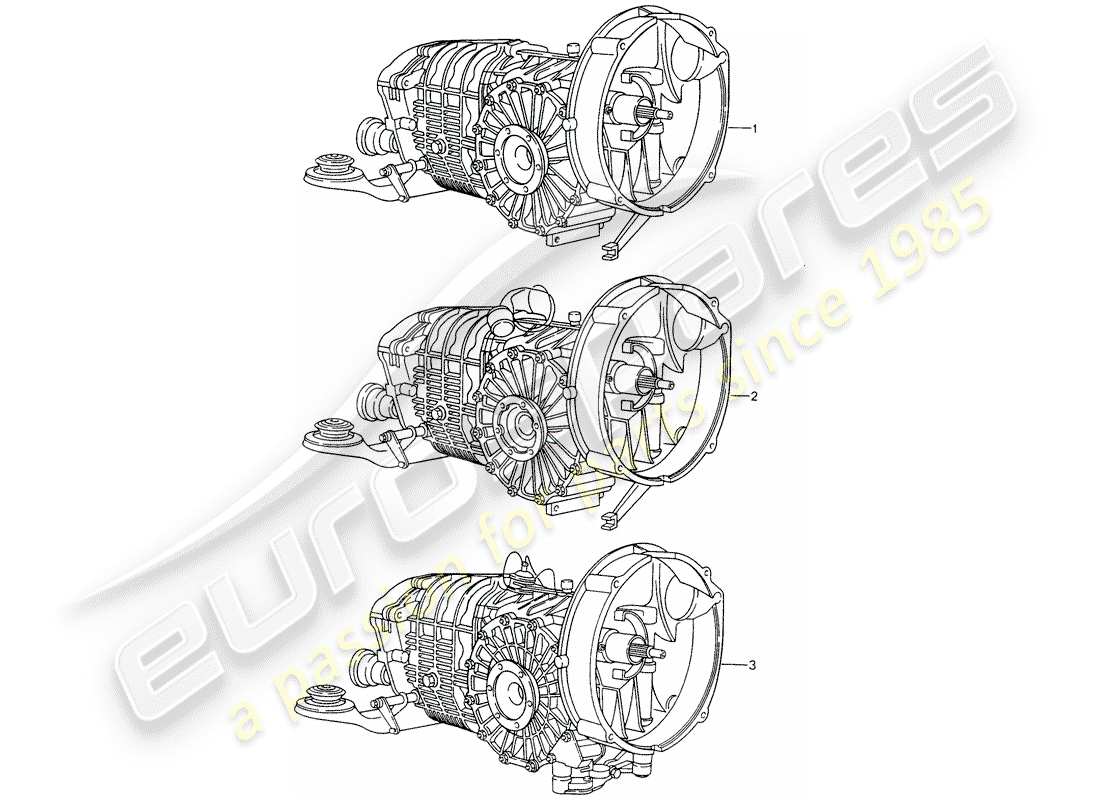 porsche 2008 (refurbished and exchange catalogue) manual gearbox part diagram