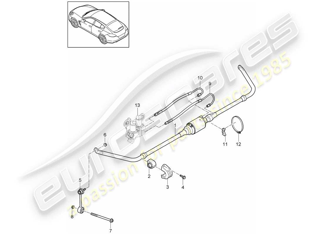 porsche panamera 970 (2014) stabilizer part diagram