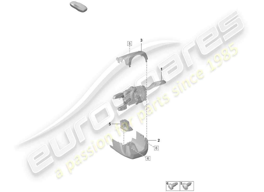 porsche 2019 (992-1) steering column switch part diagram