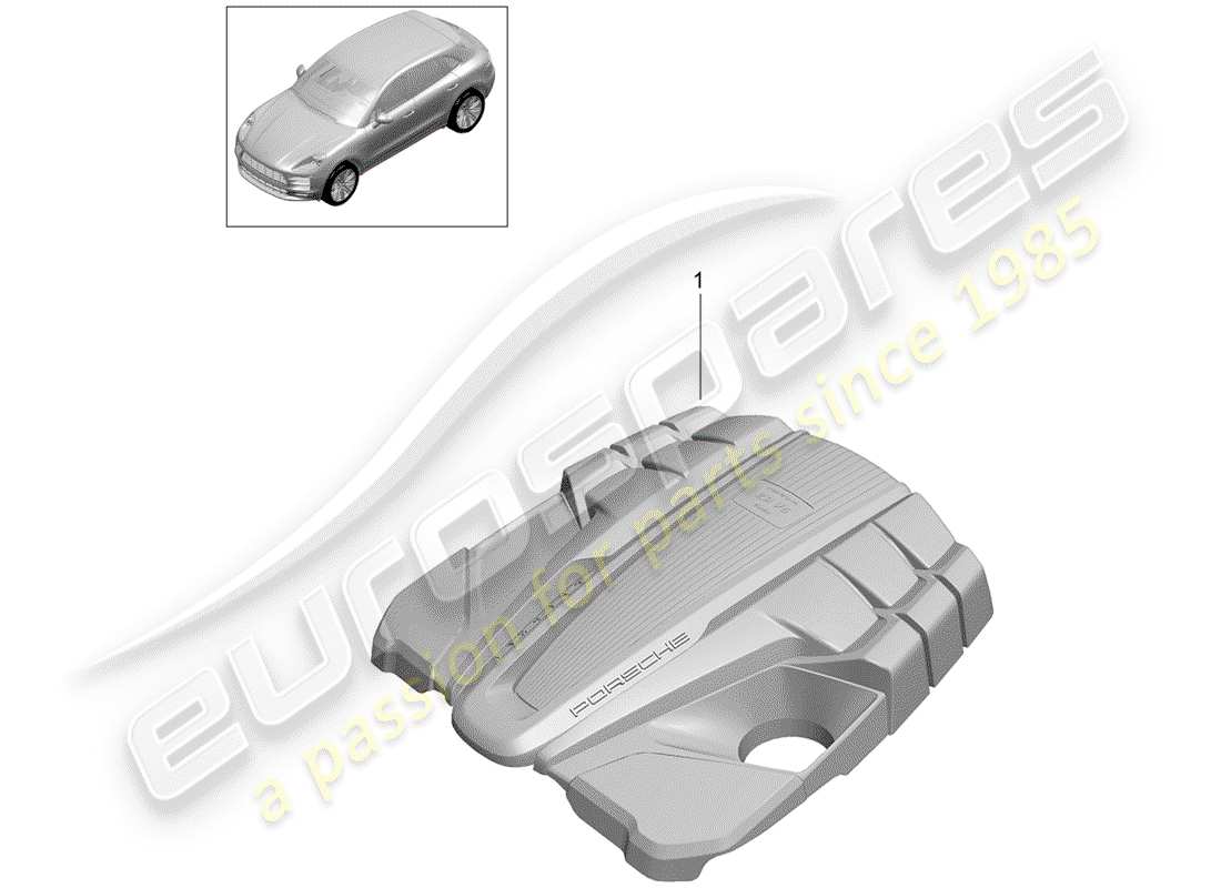 porsche macan (2020) engine cover parts diagram