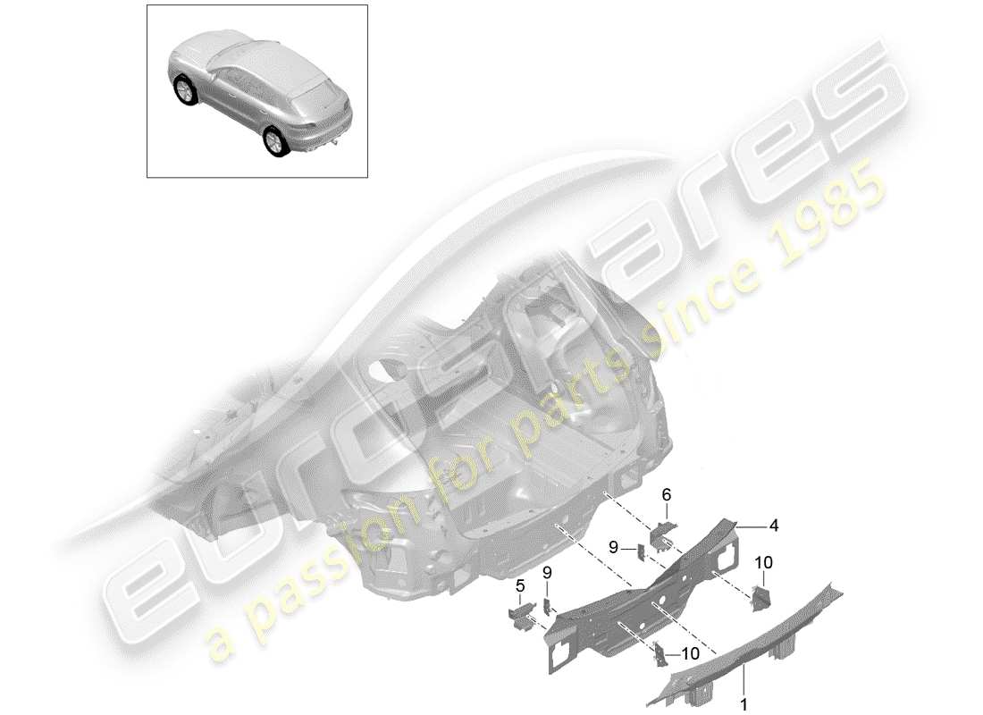 porsche 2014 (macan) rear end part diagram