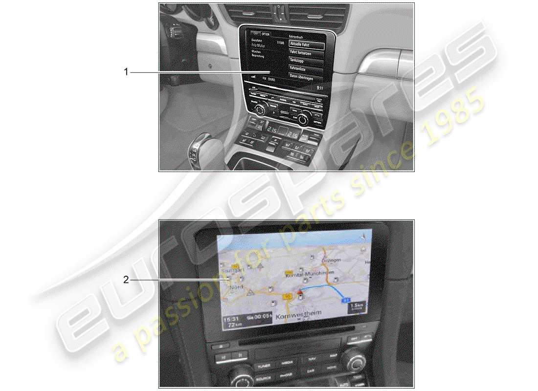 porsche 2012 (tequipment 98x/99x) navigation system part diagram