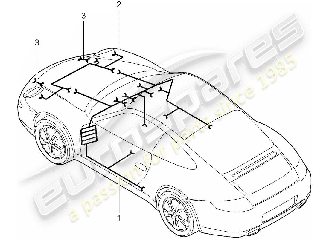 porsche 2012 (997-2) wiring harnesses part diagram
