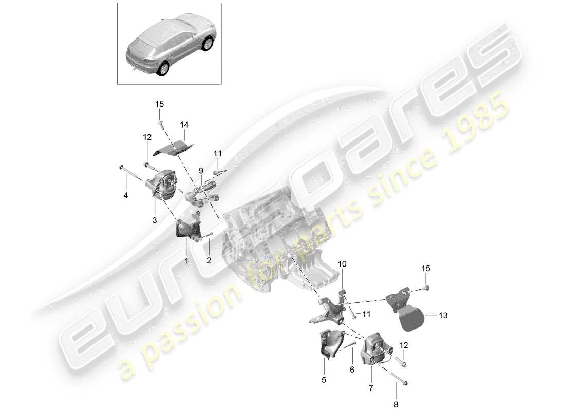 porsche 2015 (macan) engine lifting tackle part diagram